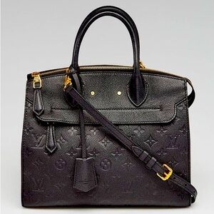 Louis Vuitton Black Monogram Empreinte Leather Pont Neuf MM Bag